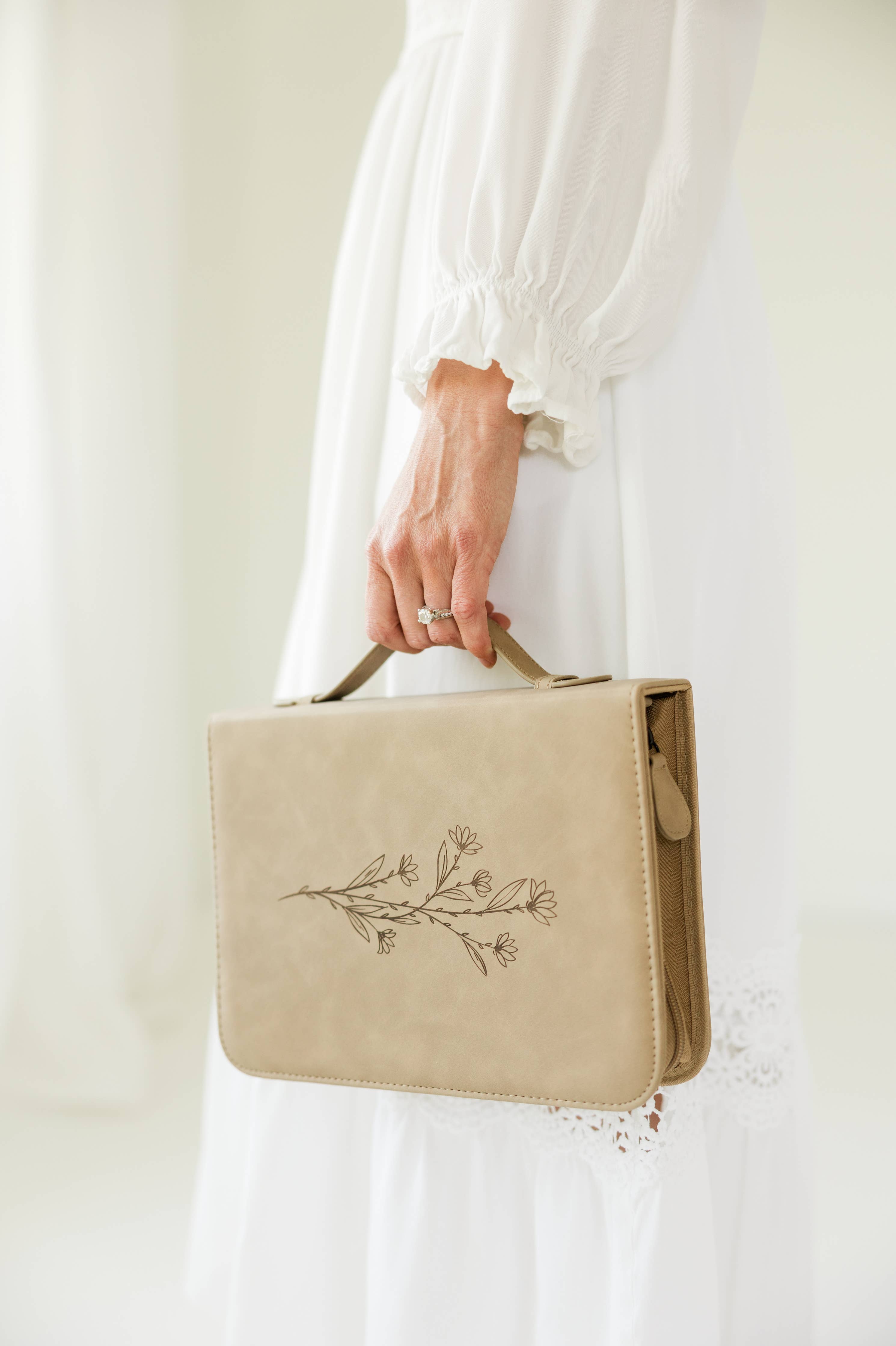 Bible Cover, Bible Case, Book Holder, Floral, Debossed