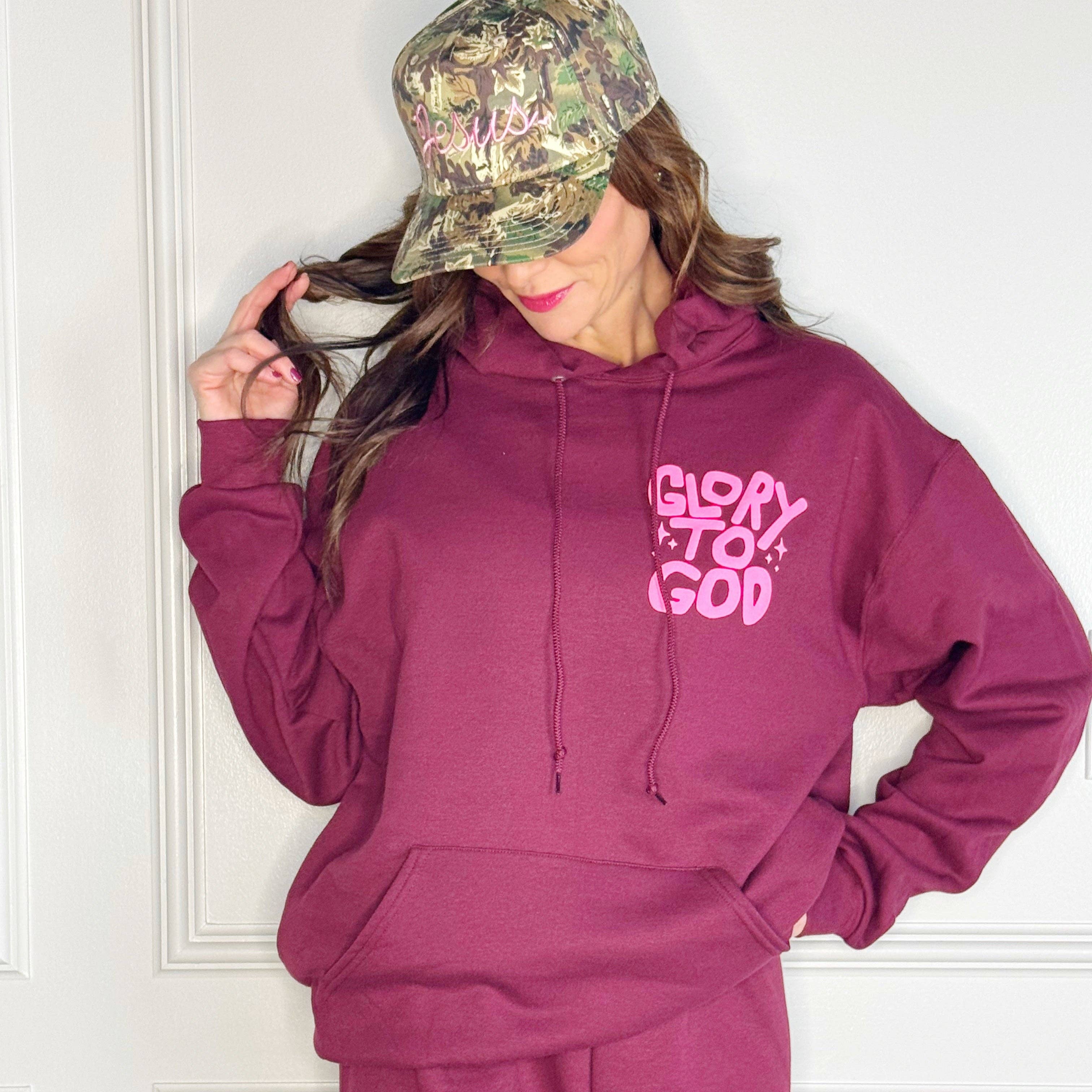 Puff Glory to God Maroon Hoodie