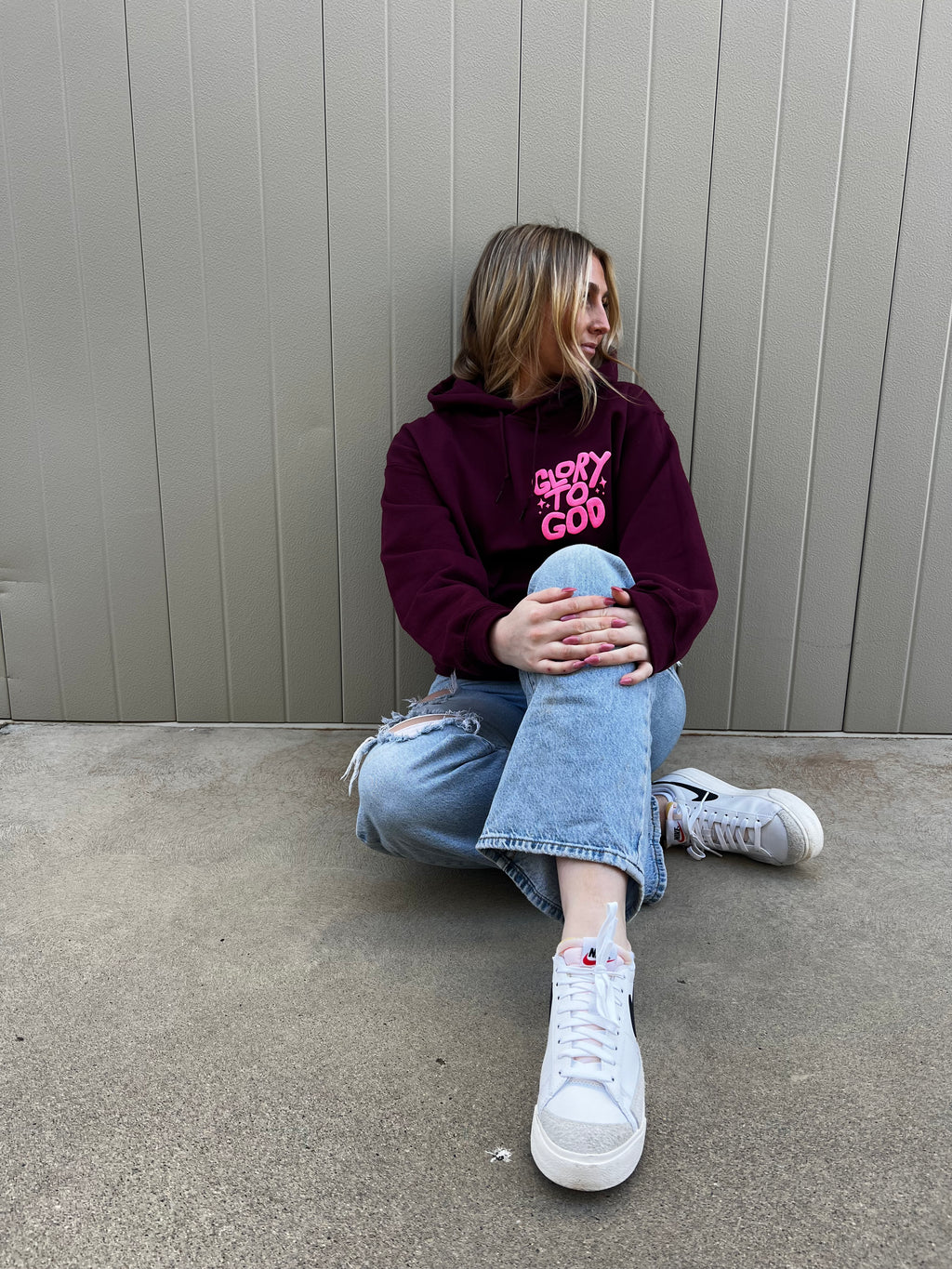 Puff Glory to God Maroon Hoodie