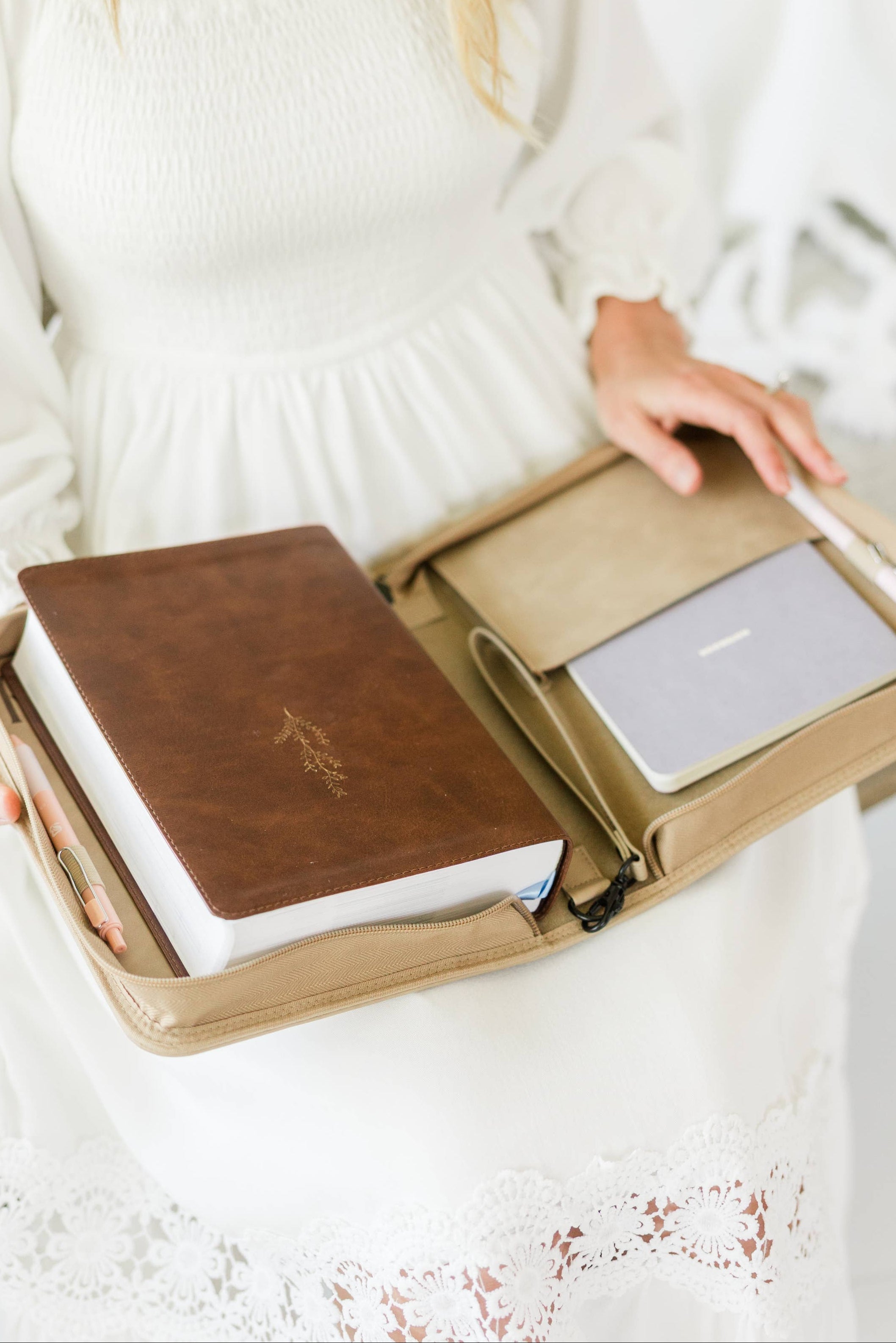 Bible Cover, Bible Case, Book Holder, Floral, Debossed