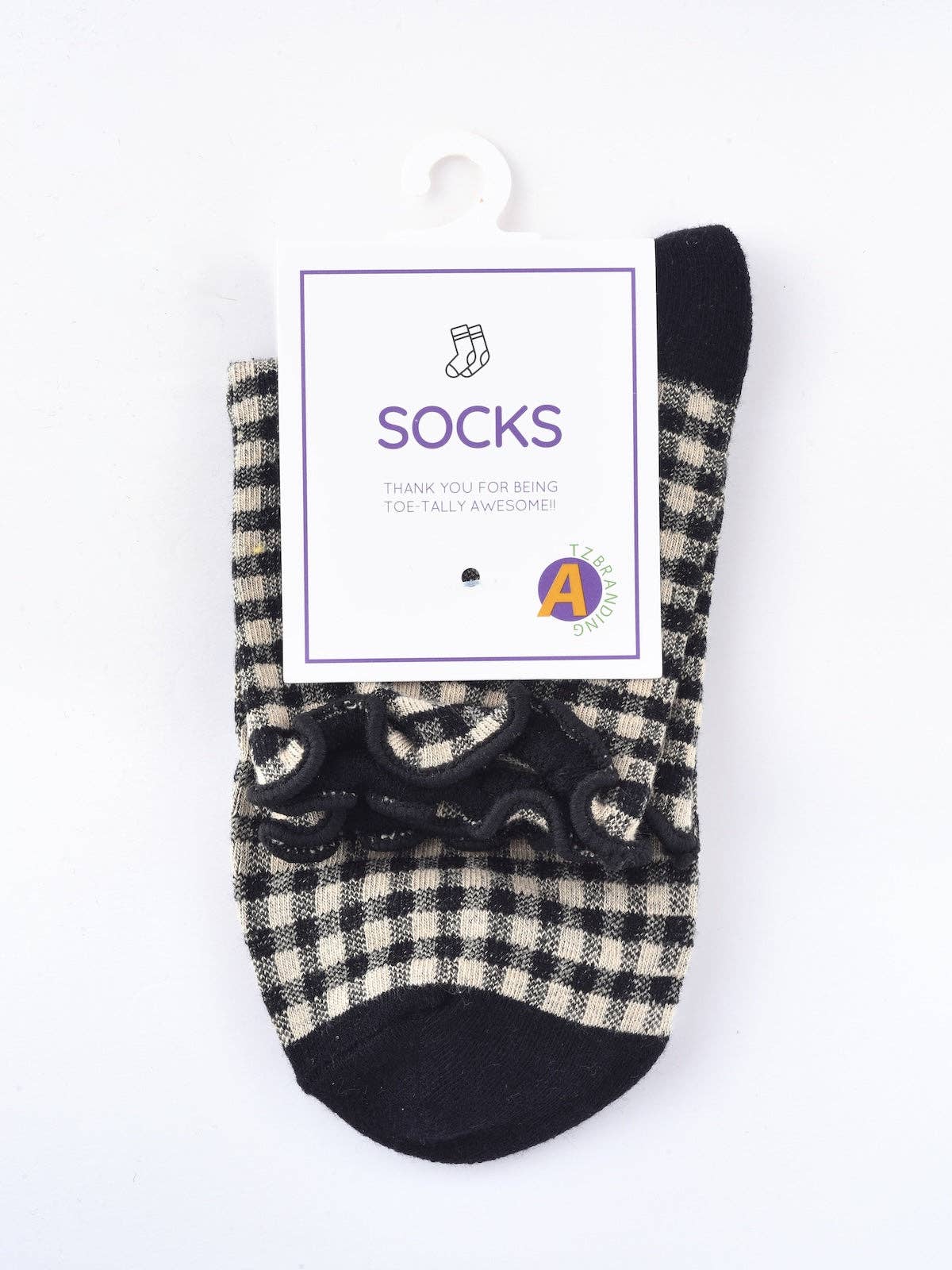 Colorful Check Pattern Lace Socks